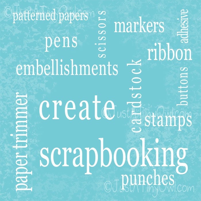 Scrapbooking 8x8 Typography (Word Art) Print - All Scrapbooking Themed