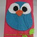 Turquoise Blue Owl on Hot Pink Tissue Cozy