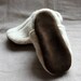 Ivory Cable Knit Wool Baby Slippers Size 0-6 months old made from recycled materials