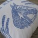 Horse Pillow  - Fancy Blue Ribbon - Blue on Cream