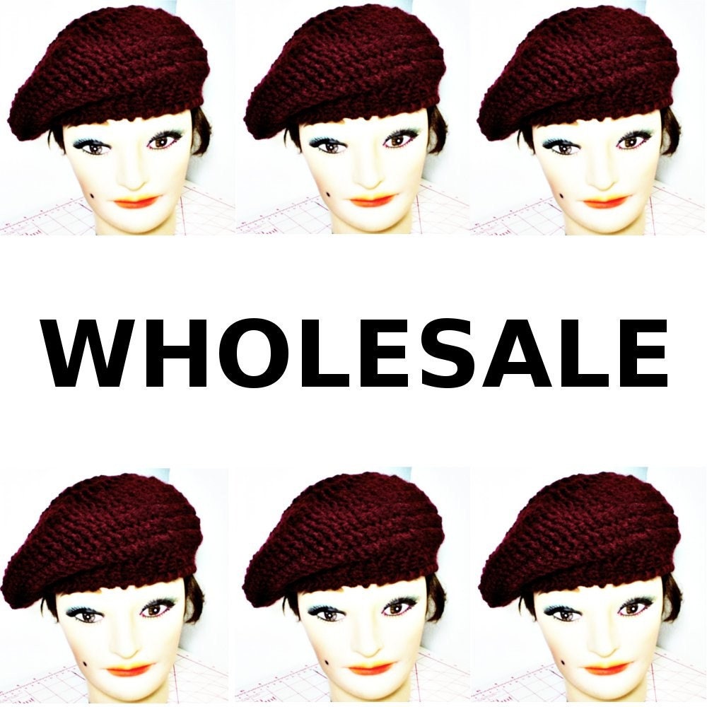 Crochet Couture Wholesale Aubergine Unisex Beret Hats Australia Winter - Choose Your Color - Can Customize in All Sizes Spring Fashion