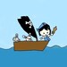 Pirate Chibi Girl 5 x 7 Art Print