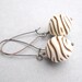 Chocolate Ripple Earrings - Cream & Brown Bead, Copper