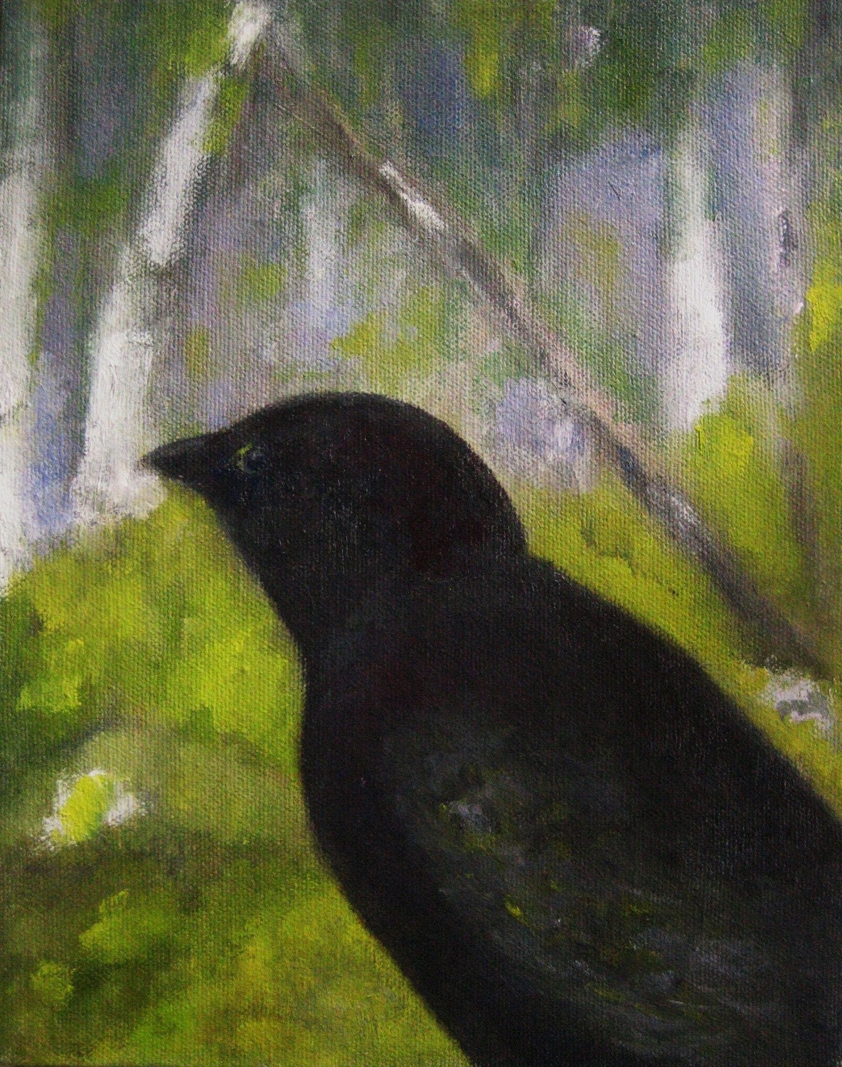 Forlorn Crow Contemplating the Forest