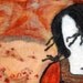 Woman in a field - Felt Painting