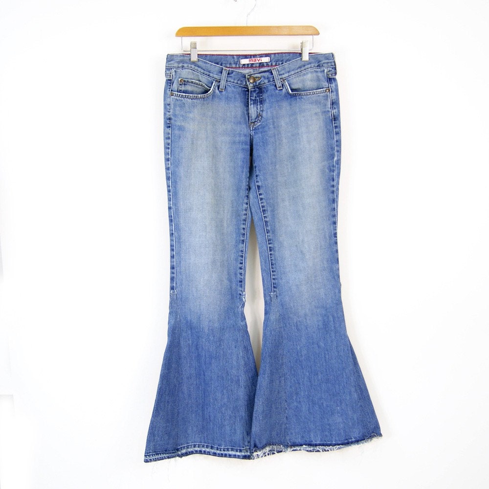 SALE Bell Bottom Jeans Repurposed Upcycled Mavi Brand sz 34
