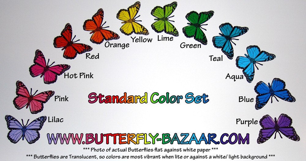 45x 3D Transparent Butterfly Rainbow like Martha Wedding Cake Topper Weddings Decoration Made in the USA