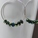 Colorful Metalics Beaded Silver Hoop Earrings Handcrafted -- Anniversary - Gift - Under 25 Dollars