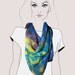 Watercolor Meadows - hand painted silk georgette scarf
