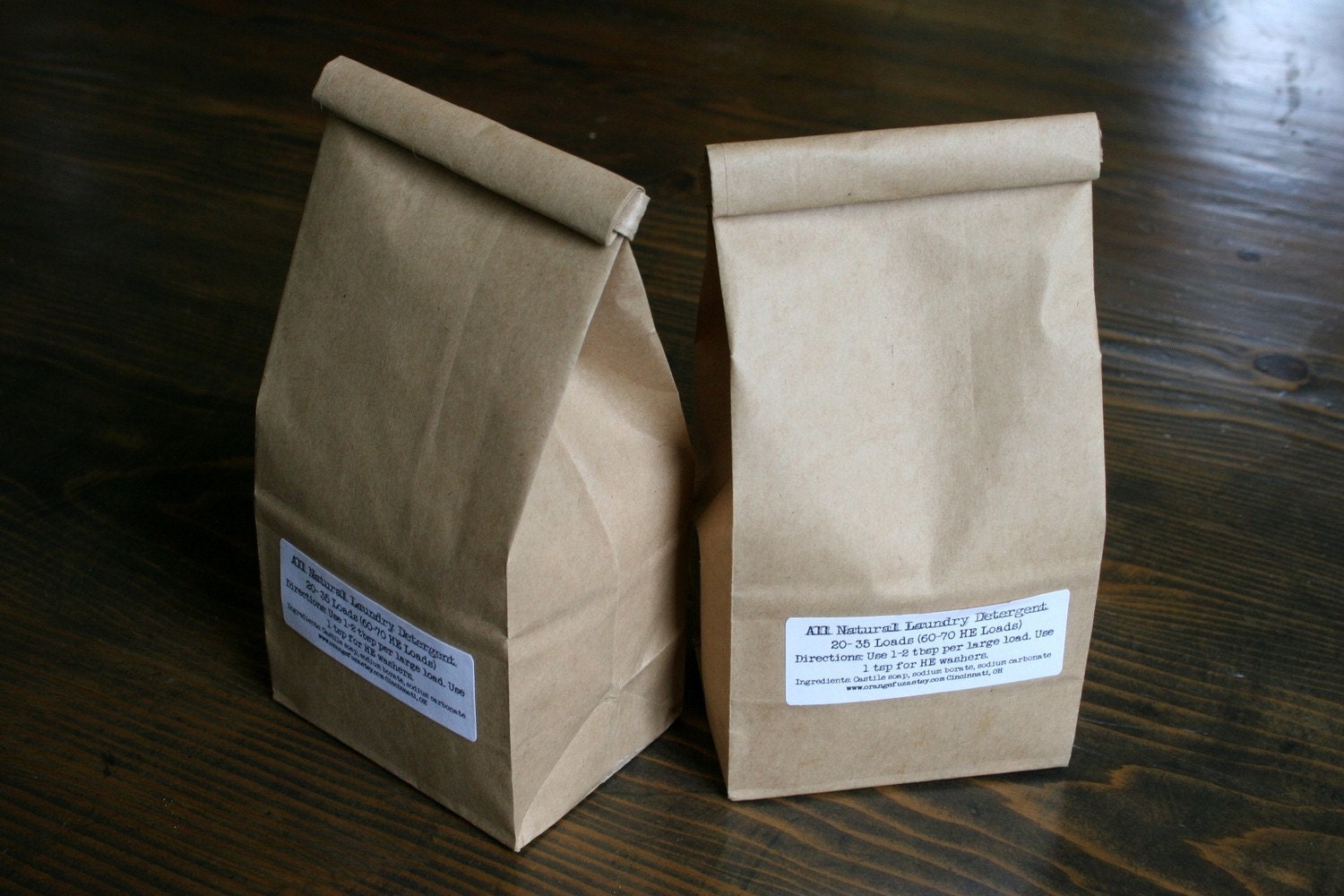 Two Bags of All Natural Laundry Detergent -Choose Your Scent-
