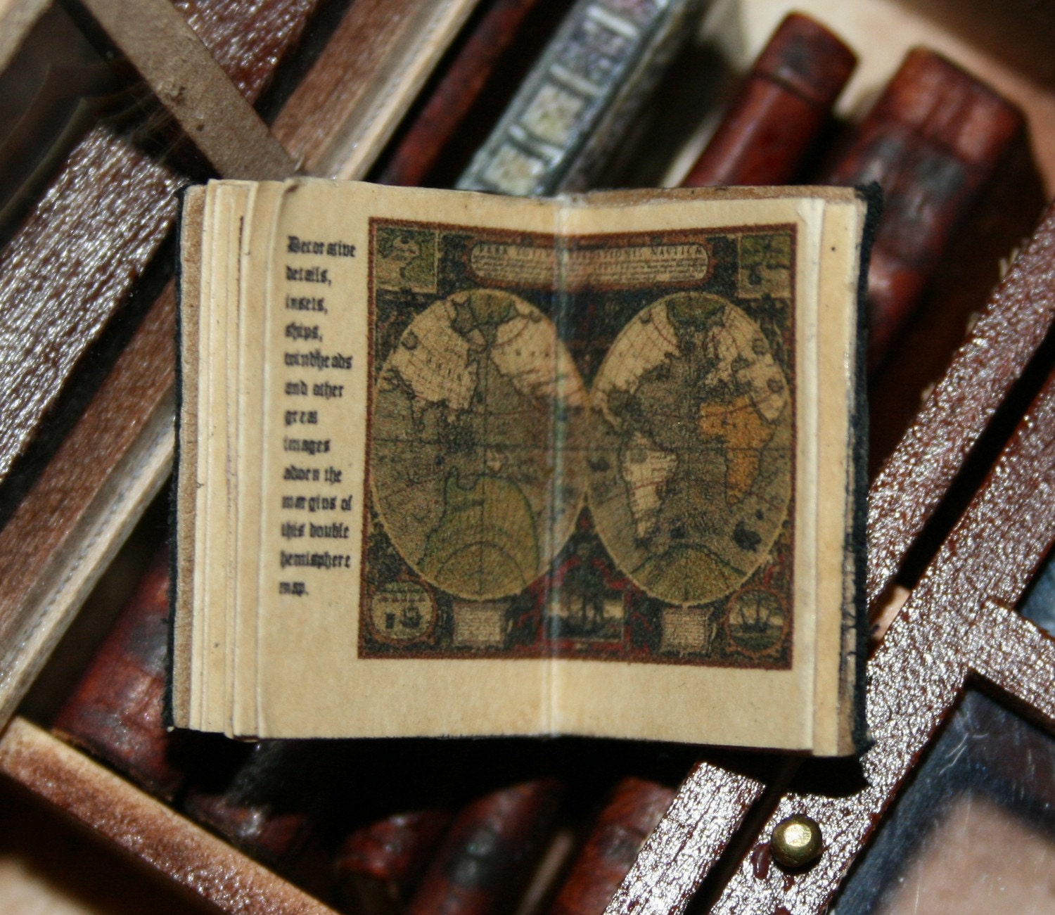 Miniature Leather Book of Maps