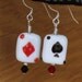 Playing Card Earrings with Sterling Silver Earwires - "Ace Up Her Sleeve"