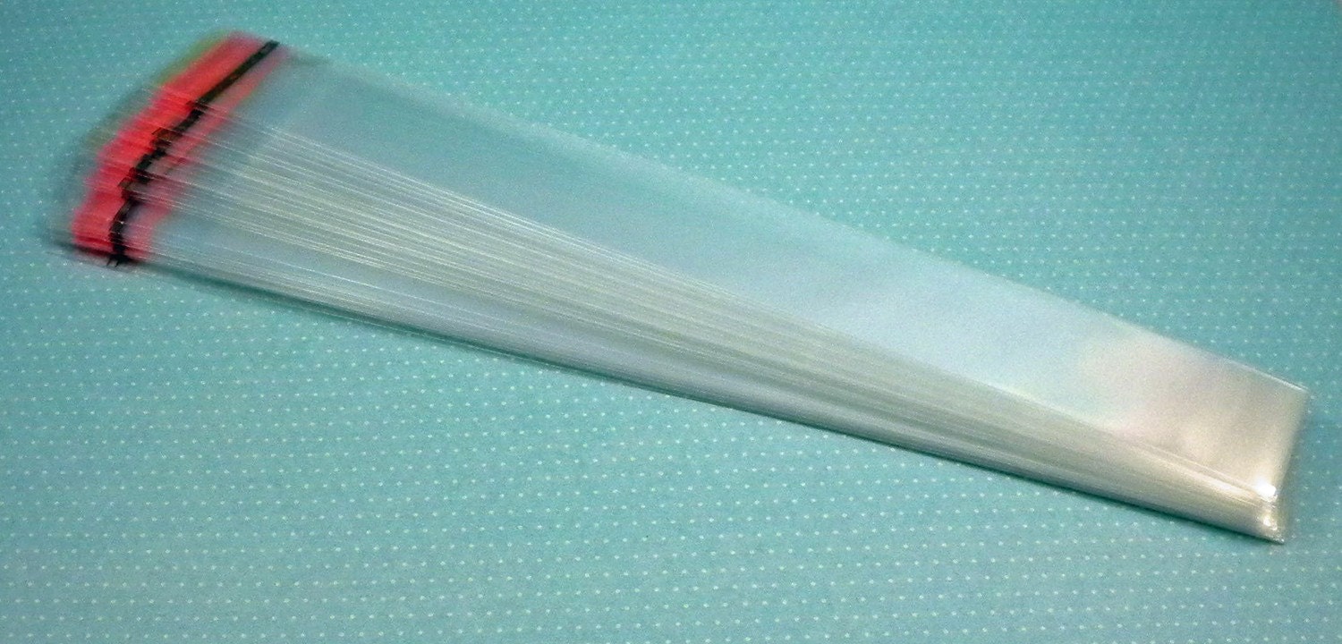 1x8 Clear Resealable Cello Bags for Candy Favors and Treats Set of 50