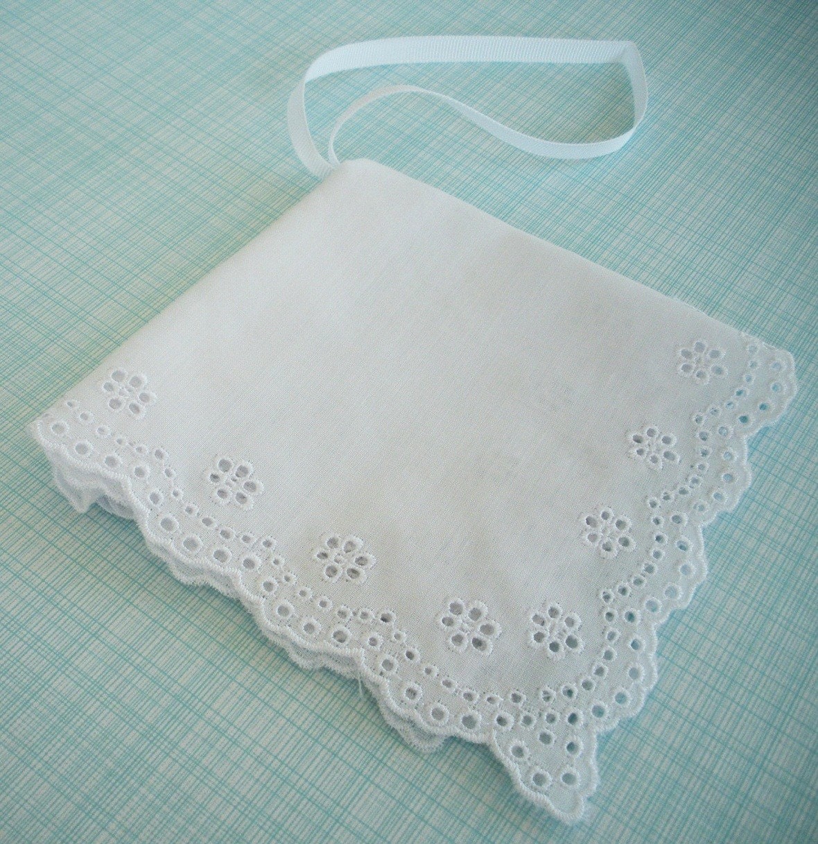 White Eyelet Wristlet Handkerchief