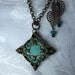 Versatile (4 Way) Turquoise Antique Brass Necklace (N76-N89)