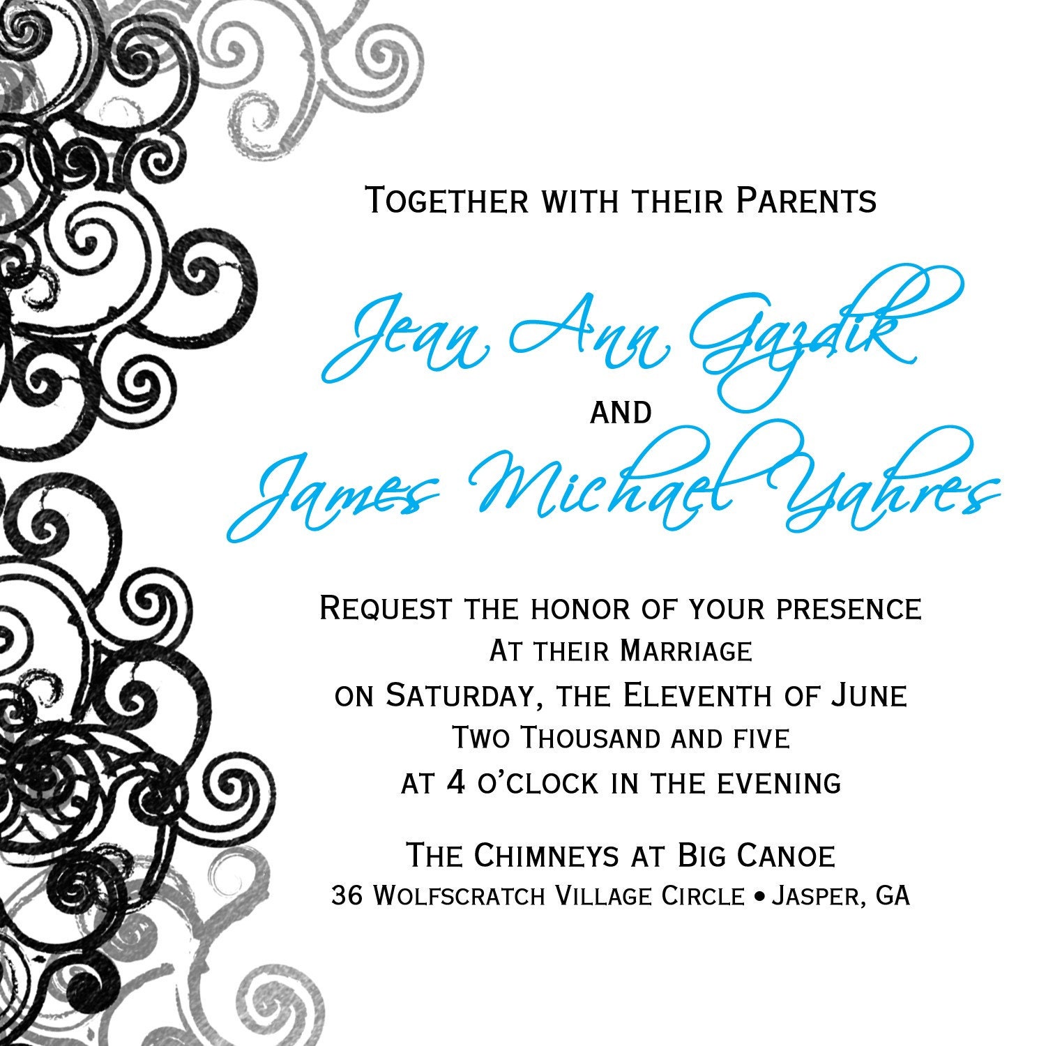 Wedding Collection: Modern Turquoise & Black