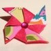 Pink Floral Pinwheel Hair Clip or Brooch