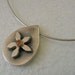 Silver cable Necklace with hollow form Flower and carnelian gemstone - handmade sterling silver and stones jewelry