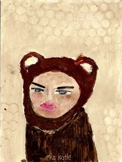 Prefers to be by herself bear girl - Plain Jane Original Illustration No. 97