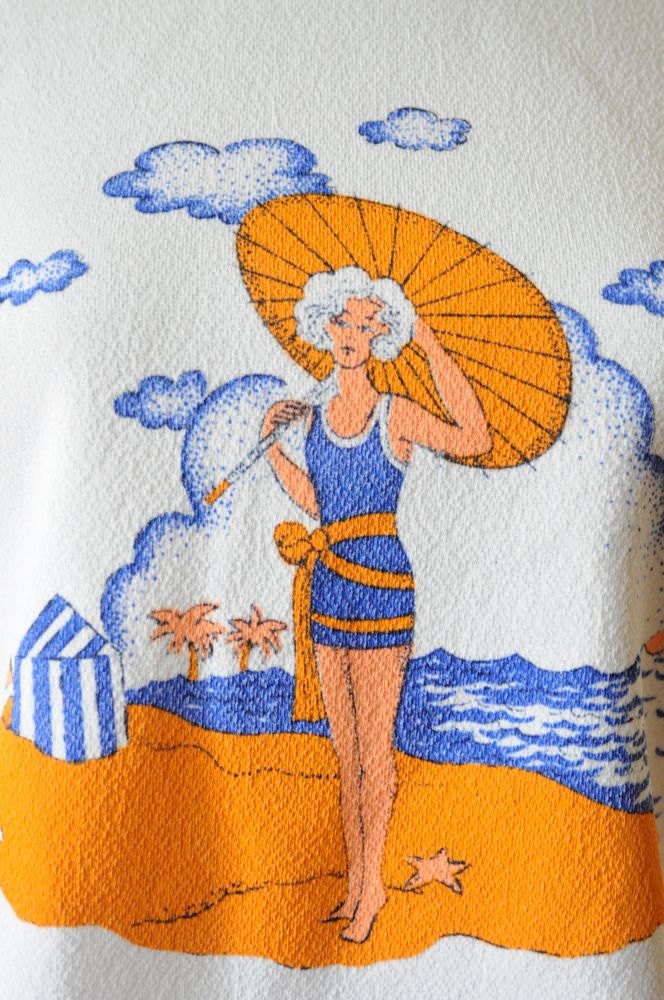 1970's BEACH BEAUTY Short Sleeve Blouse / Top Size 11