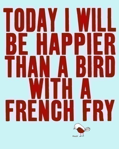 our best selling typography art quote art text happy bird print illustration - SO VERY HAPPY  (red)