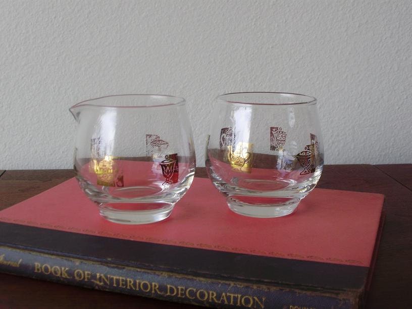Matching Glass Creamer and  Sugar Bowl