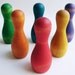 Rainbow Skittles Ball and Pins - A Montessori and Waldorf Inspired Wooden Tabletop and Bowling Game