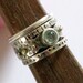 Stackable silver ring with tourmaline and gold ,handmade sterling silver and gold jewelry