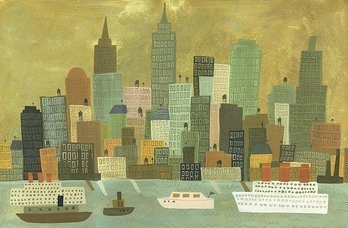 NYC from Staten Island. Limited edition print by Matte Stephens.