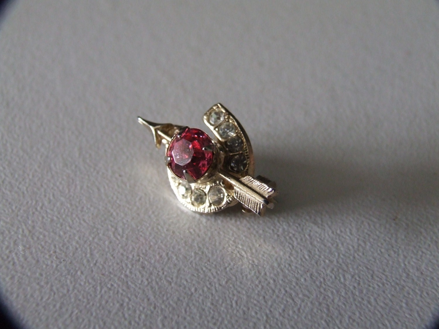 Tiny Good Luck Rhinestone Horseshoe Pin