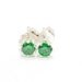 Tiny Emerald Green CZ Sterling Silver Pierced Earrings Studs