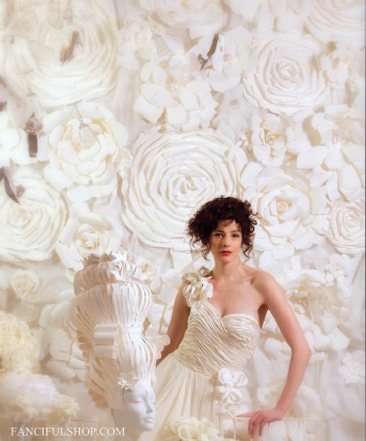 Huge Paper Flowers - Hand Torn French Paper Flowers - Featured in Romantic Homes & Your Wedding Day Magazine