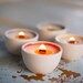 Soy candle votive.  SPA (sweet birch, cedar, black pepper, orange). Pure soy, wooden wick. Handmade reusable porcelain.