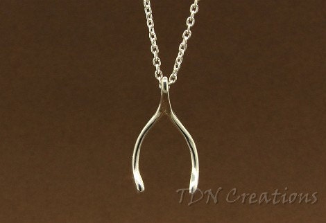 Adorable wishbone sterling silver necklace