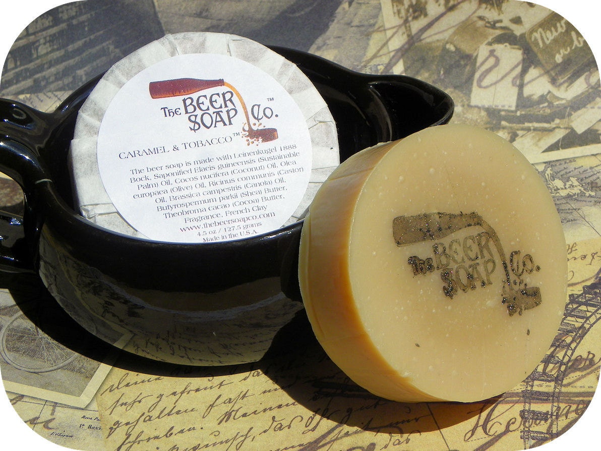 Handmade Soap Gifts For Men - Caramel and Tobacco Beer Soap- Made with Bock Beer