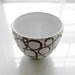 Circles and Raindrops Carved Stoneware Bowl / Brown and White Circles / "PÖL"