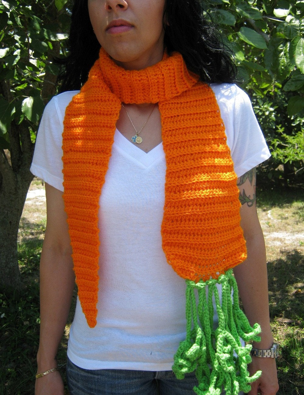 Orange you Big Giant Orange Carrot Scarf by PinkFrog4U on Etsy from etsy.com