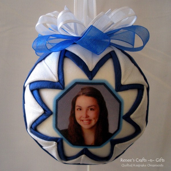 Personalized Graduation Photo Ornament - Graduation Gifts - Quilted Keepsake - High School College Gifts for the Grads