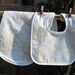 Seafoam Blue & Tan Toile Baby Bib and Burp Cloth