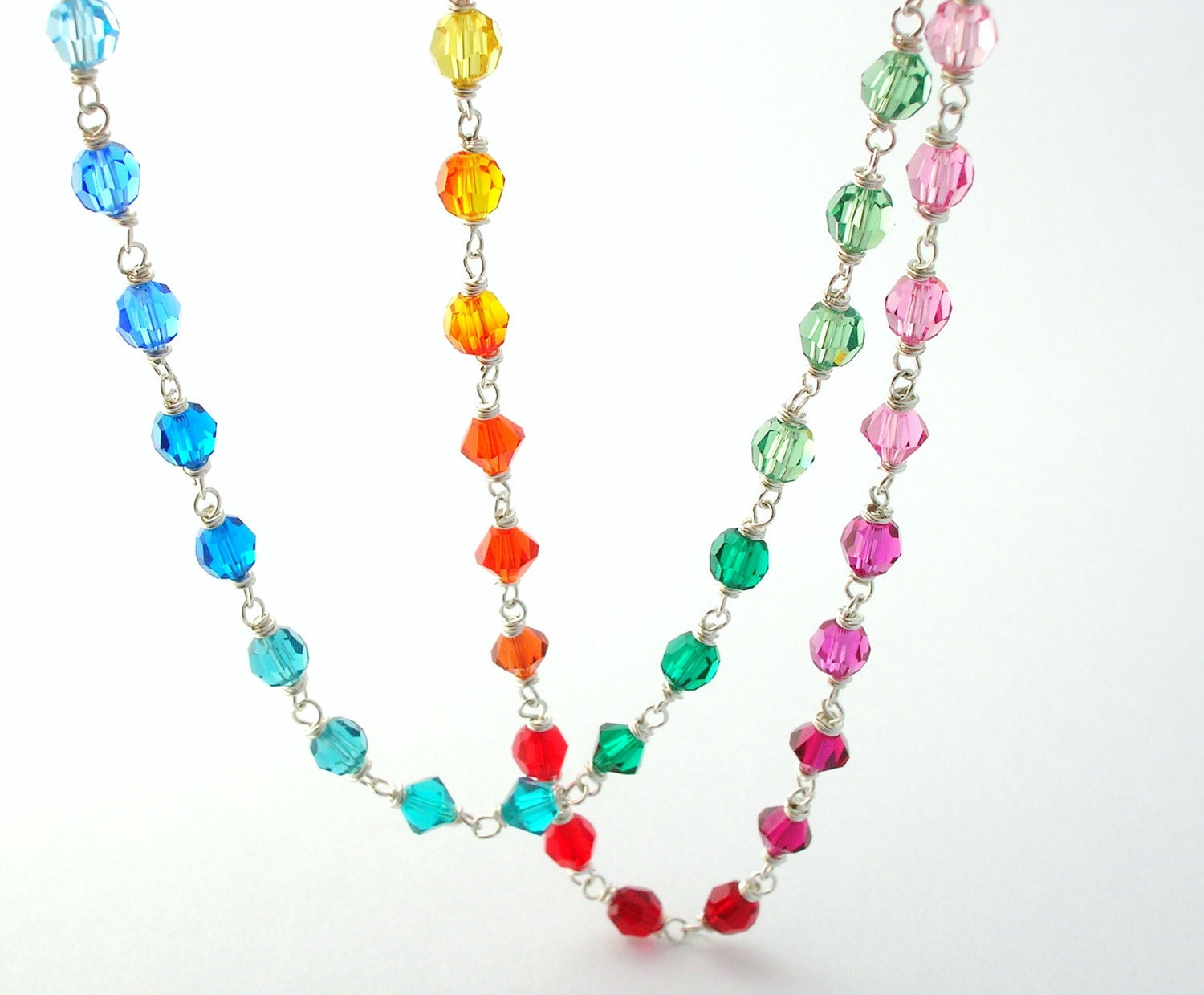 Crystal Necklace swarovski rainbow handmade by bluebirdss from etsy.com