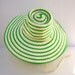 Vintage swirly lime striped floppy hat