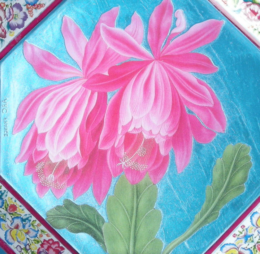 Hot Pink Flower Plate