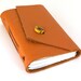 Bright Orange - Leather Journal or Sketchbook - Medium Size-