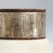 Garden Etched Bracelet and Oxidzed Brass Vintage Upcyled Leather Belt Cuff