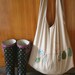 cotton market tote bag with bird on branch