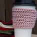 Handmade Coffee Sleeve in Creamy Pink