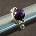 Regal Treasure Ring - sterling silver wire - purple glass pearl - any size 2 3 4 5 6 7 8 9 10 11 12 13