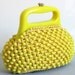Vintage 1960's Bright Yellow Mod Space Age Beaded/Raffia Handbag