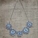 Sunbreak Tatted Symmetrical Flowered Necklace - Gray and Silver - Huang Nan 18