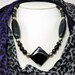 Black White Necklace Sterling Silver Chunky